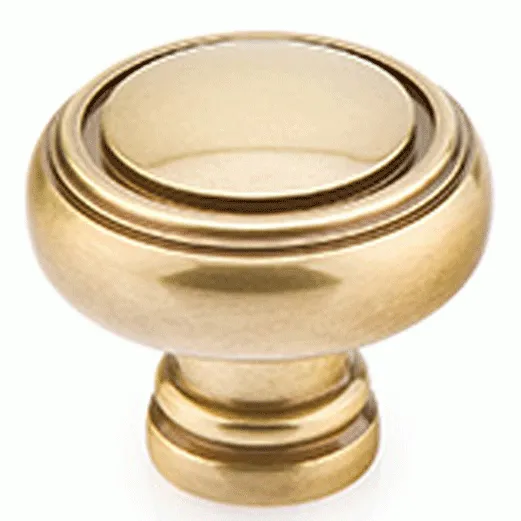 1 1/4 Inch Solid Brass Norwich Cabinet Knob (Antique Brass Finish)