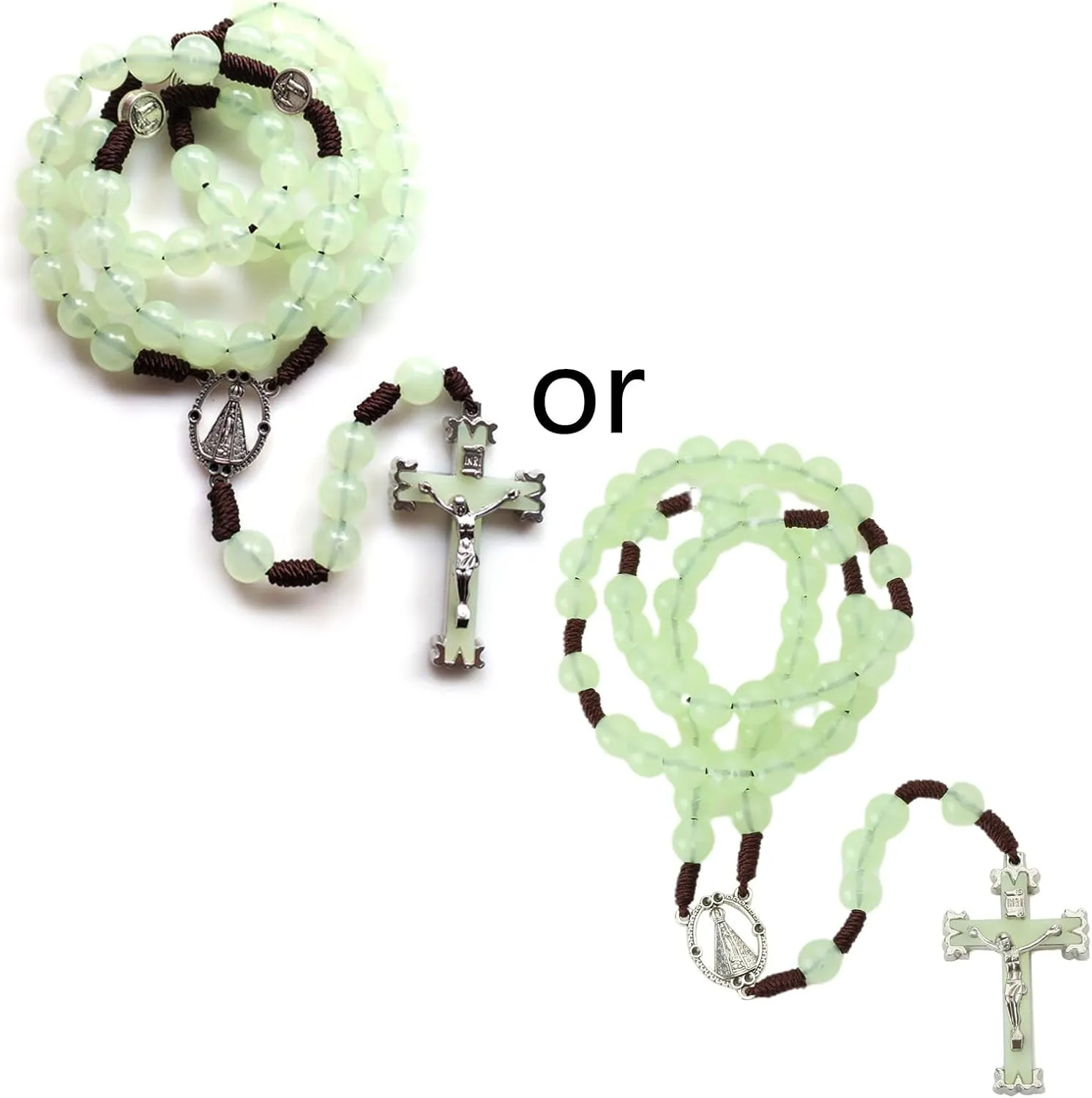 10mm Rosary Beads Luminous Necklace for s Pendant Necklaces Glow in Da, approx.3x5cm/1.18x1.97in, As Pic Shows