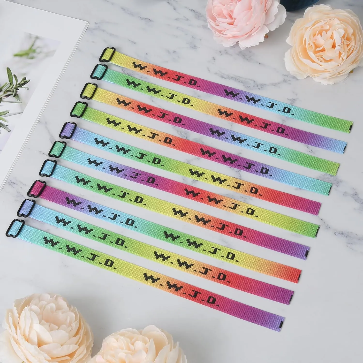 10PCS WWJD Christian Bracelet Pack for Women Men, Christian Gifts Wristbands, WWJD Bracelets - What Would Jesus Do Bracelet