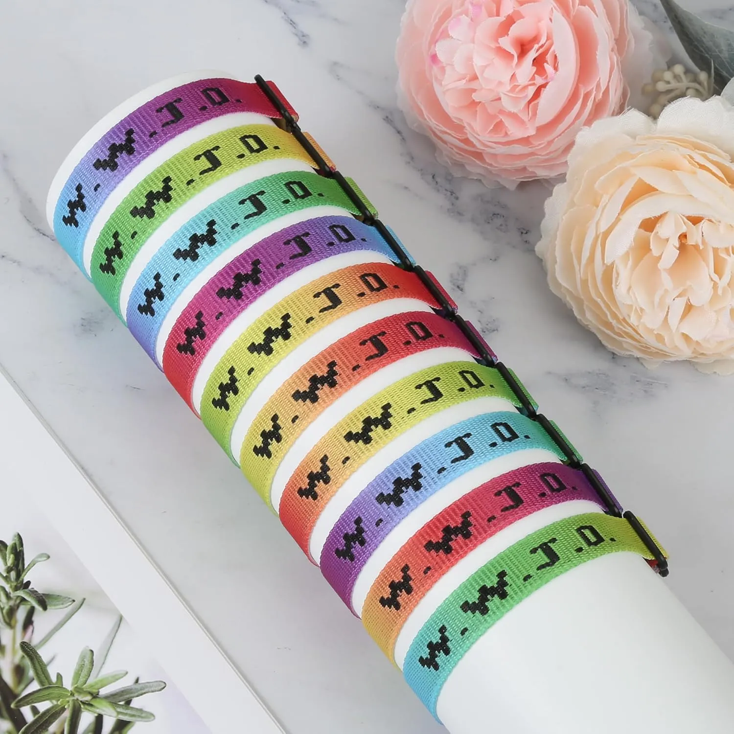 10PCS WWJD Christian Bracelet Pack for Women Men, Christian Gifts Wristbands, WWJD Bracelets - What Would Jesus Do Bracelet