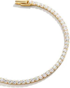 14k Gold Tennis Bracelet, Cubic Zirconia Classic Tennis Bracelet, Gold Link Bracelets For Women