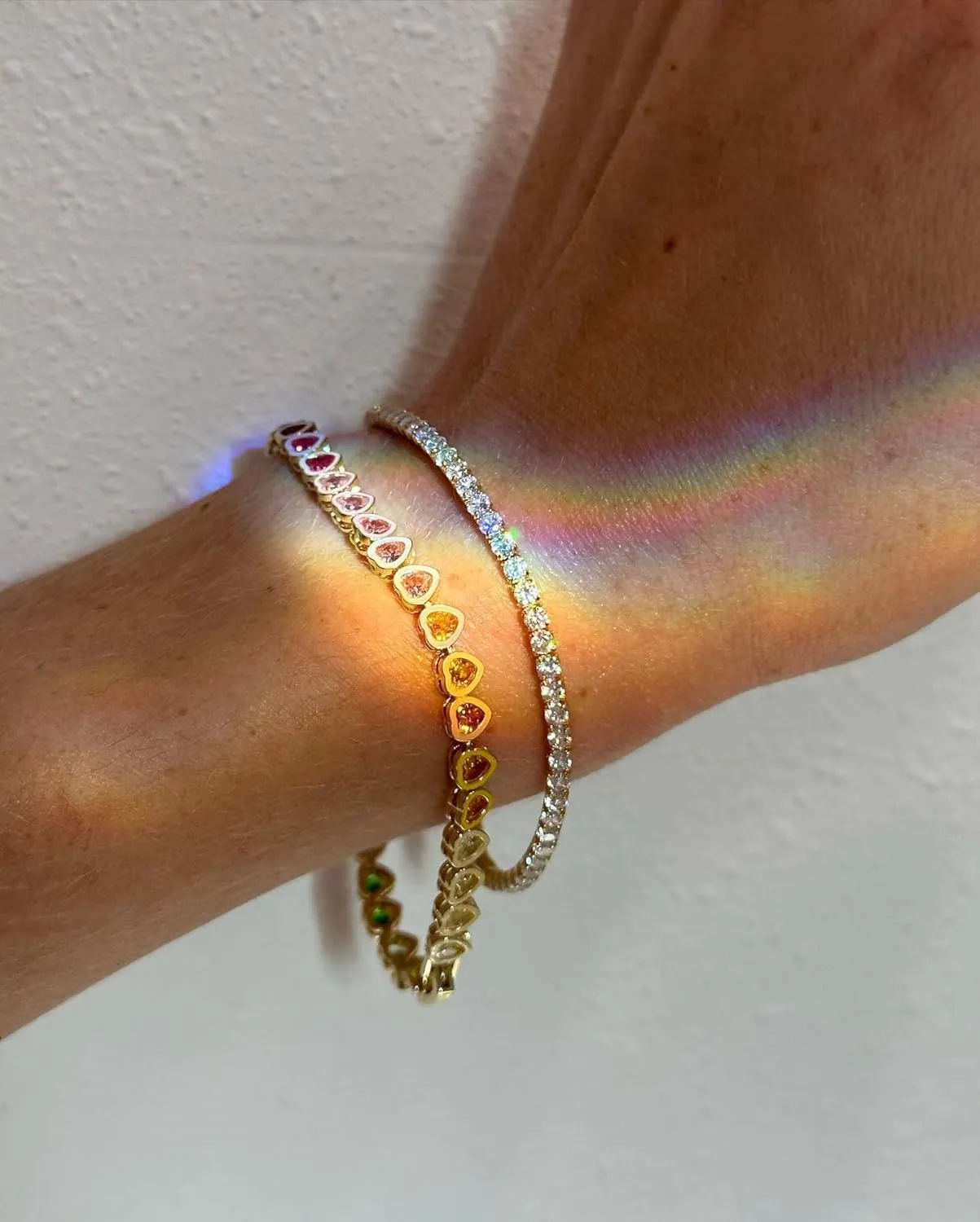 14k Gold Tennis Bracelet, Cubic Zirconia Classic Tennis Bracelet, Gold Link Bracelets For Women
