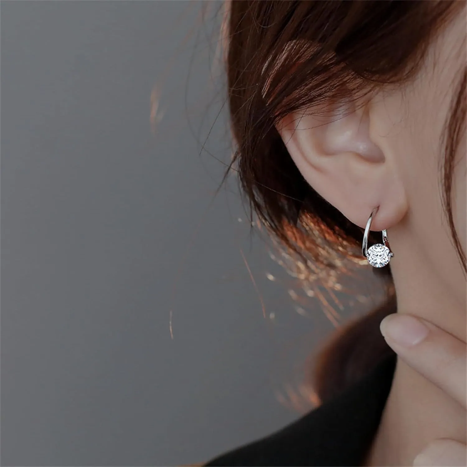 3 Pairs Lymphvity Germanium Earrings Crystal Ball Hoop Earrings for Women Creative Colorful Irregular Rhinestone Cubic Zirconia Lucky Round Ball Dangle Earrings for Lymphatic Drainage Jewelry Gifts