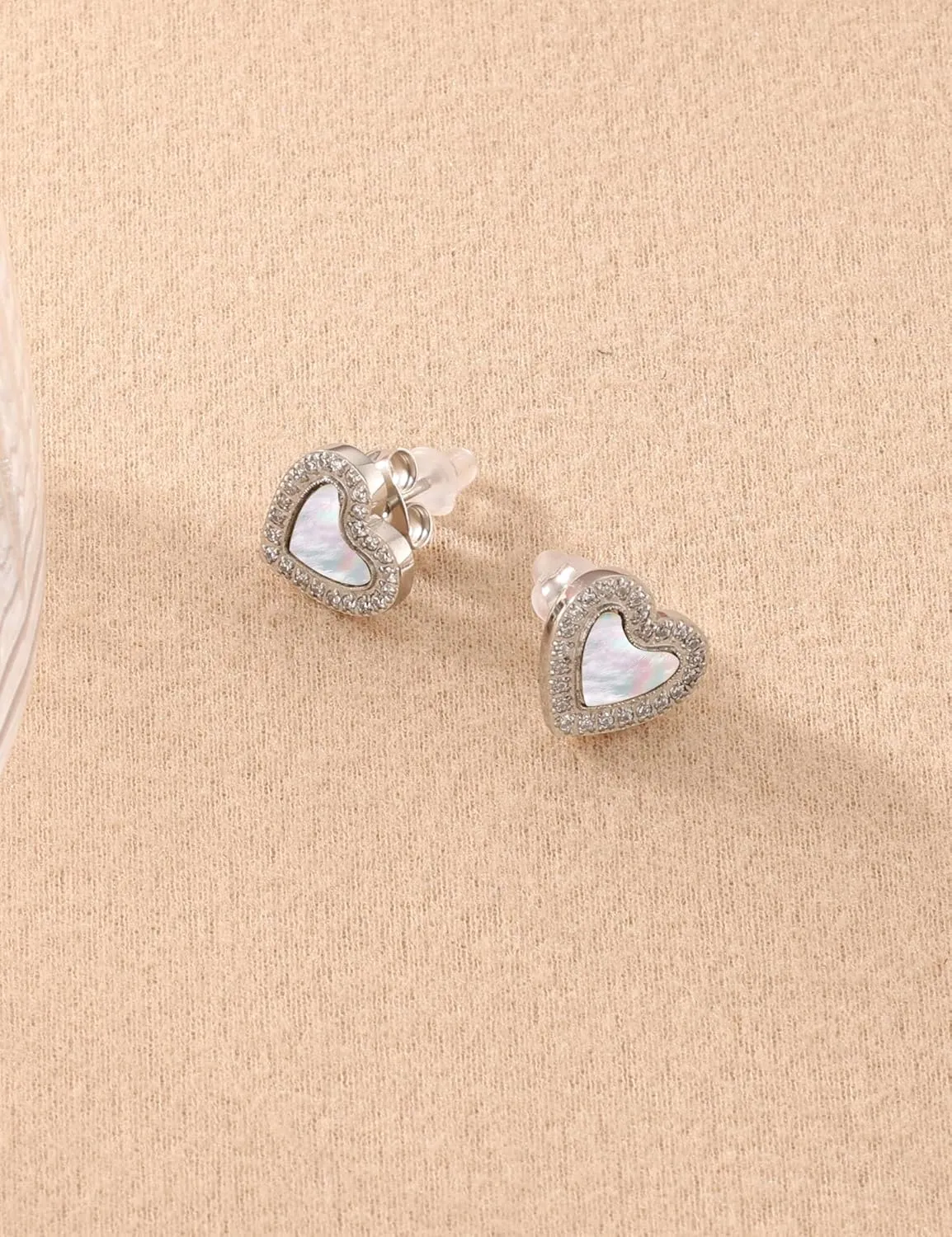 3 Pairs Shell Earrings for Women, Gold Plated Cubic Zirconia Star, Heart, Round, Hypoallergenic 316L Stainless Steel, Elegant Beach Earrings, Perfect Valentines Day, Christmas, and Mothers Day Gift