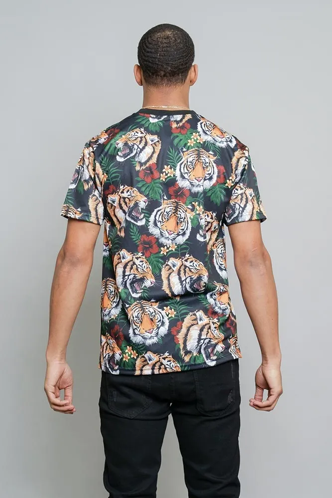 3D Savage Tiger Print T-Shirt