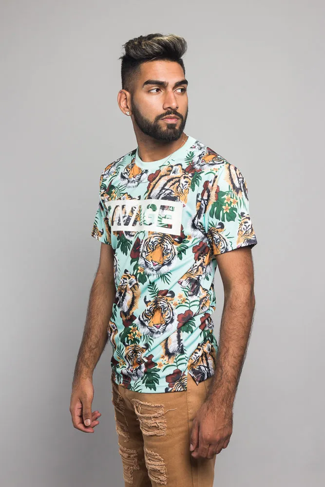 3D Savage Tiger Print T-Shirt