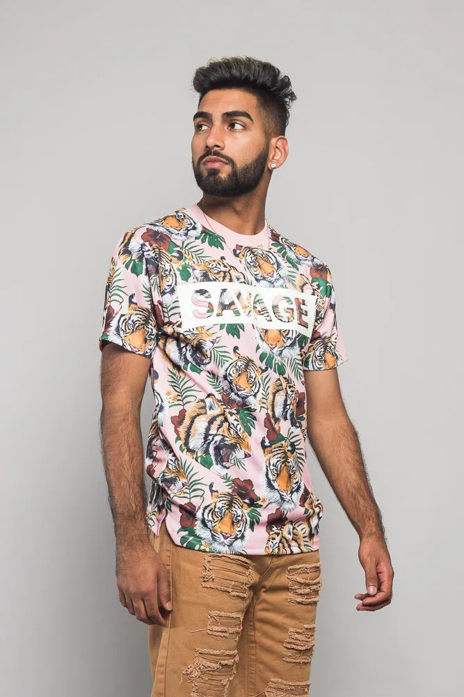 3D Savage Tiger Print T-Shirt