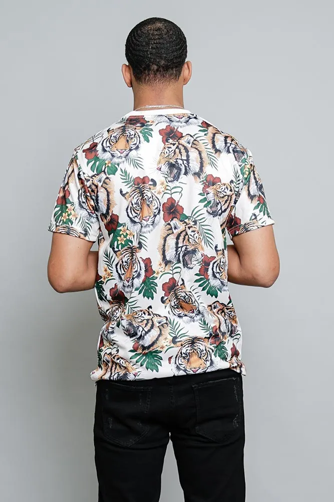 3D Savage Tiger Print T-Shirt