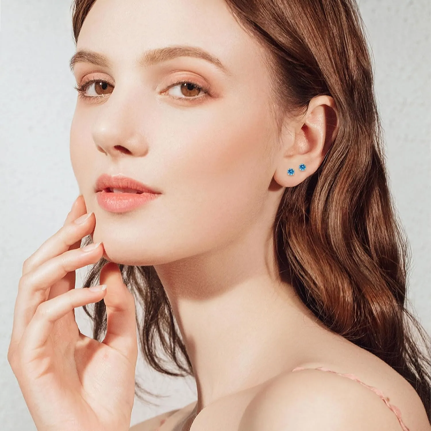 3mm G23 Flower Flat Back Earrings Hypoallergenic Screw Back Stud Earrings Cubic Zirconia Earrings Helix Cartilage Earrings for Women