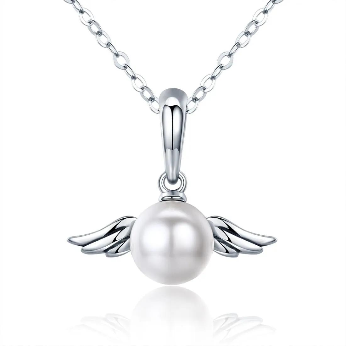 925 Sterling Silver Angel Wing Pendant With Shell Bead Charm For Diy Bracelets Style - Pendent   Necklace