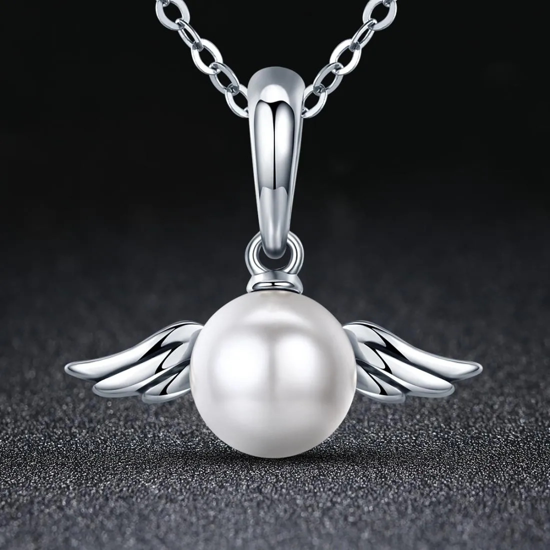 925 Sterling Silver Angel Wing Pendant With Shell Bead Charm For Diy Bracelets Style - Pendent   Necklace
