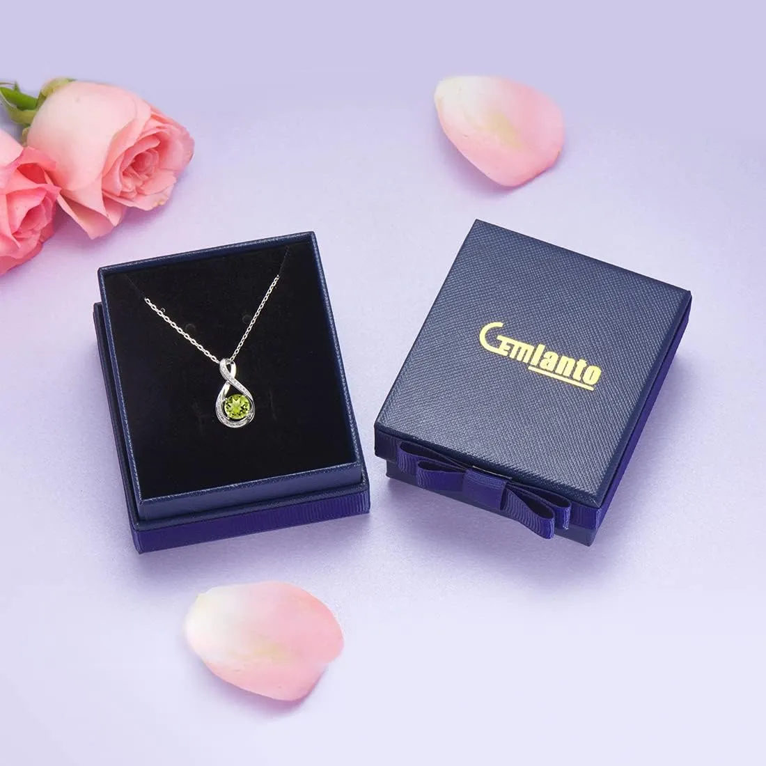 925 Sterling Silver Birthstone Necklace for Women Infinity Necklaces Birthday Anniversary Mothers Day Fine Jewelry Gifts for Mother Women, Adjustable Chain