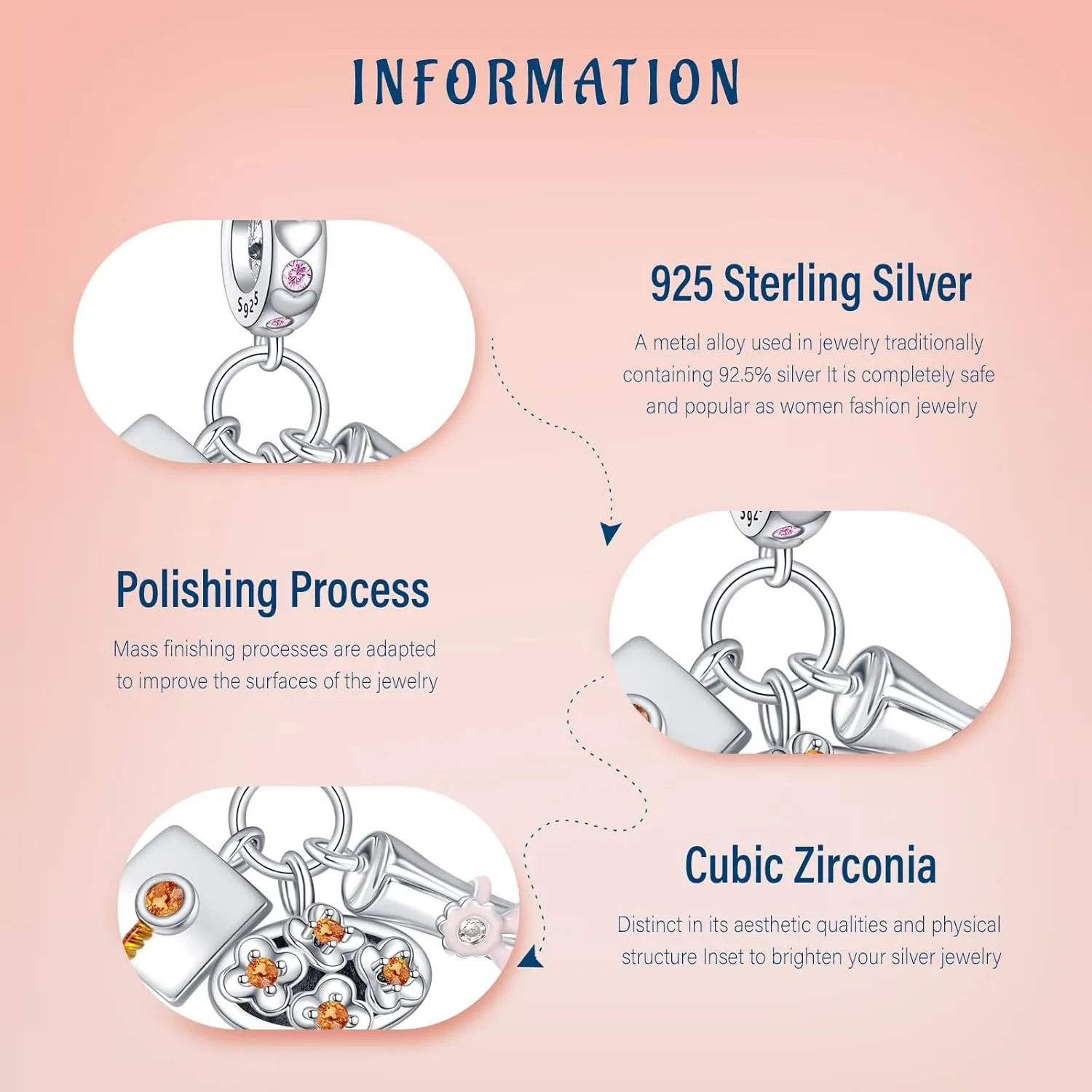 925 Sterling Silver Charms for Bracelets, Grad Cap Flower Wise Owl Rabbit Egg Sunflower Butterfly Bead Pendant Spring Easter Graduation Mother's Day Jewelry Gifts for Women Friend