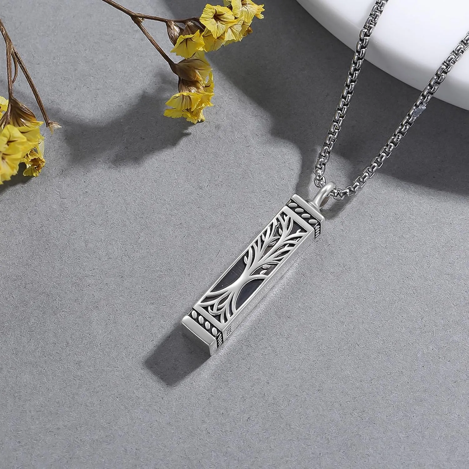 925 Sterling Silver Cremation Jewelry Urn Pendant Necklace for Ashes with Stainless Steel Chain