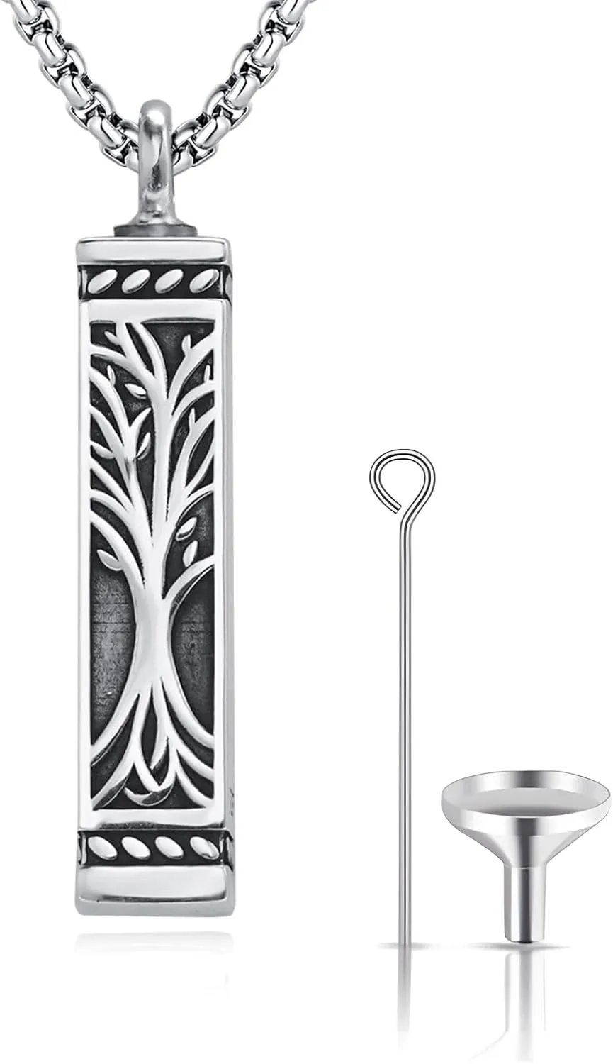 925 Sterling Silver Cremation Jewelry Urn Pendant Necklace for Ashes with Stainless Steel Chain