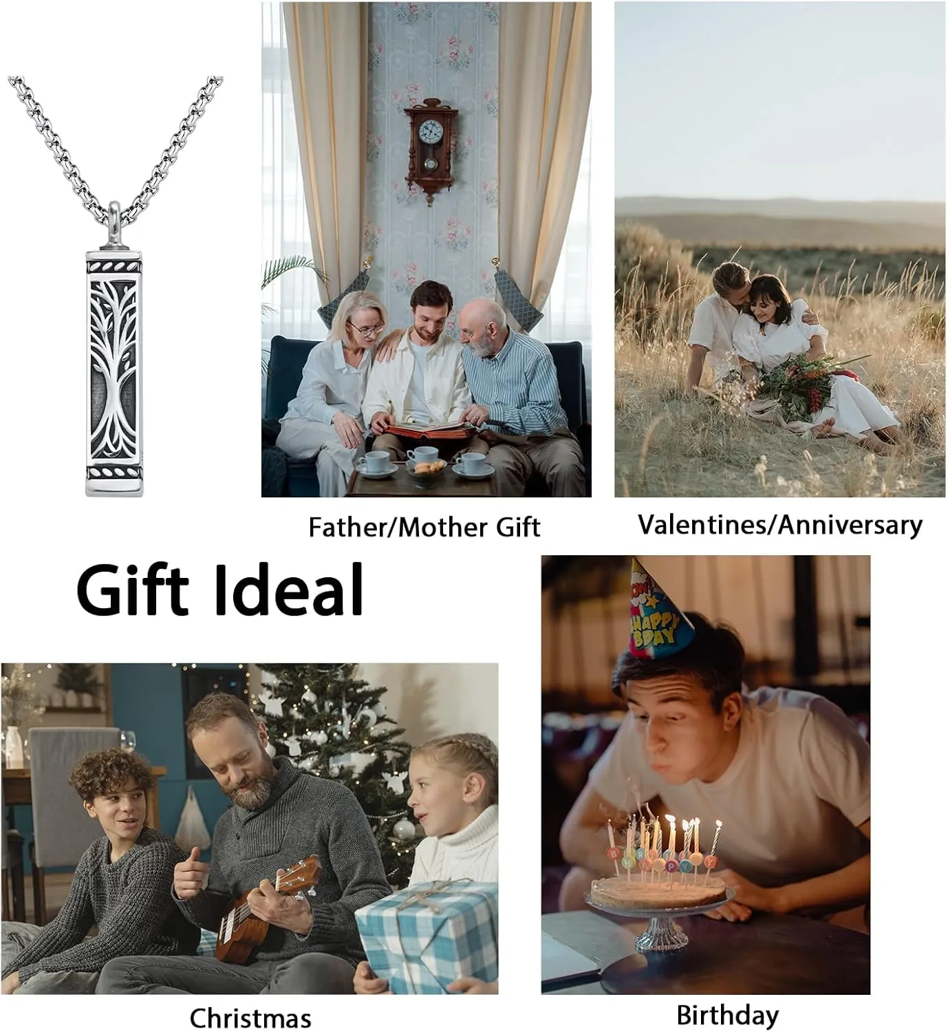 925 Sterling Silver Cremation Jewelry Urn Pendant Necklace for Ashes with Stainless Steel Chain