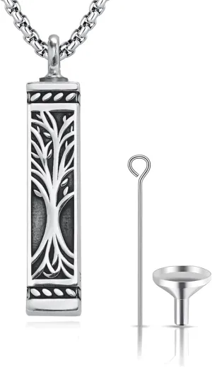 925 Sterling Silver Cremation Jewelry Urn Pendant Necklace for Ashes with Stainless Steel Chain