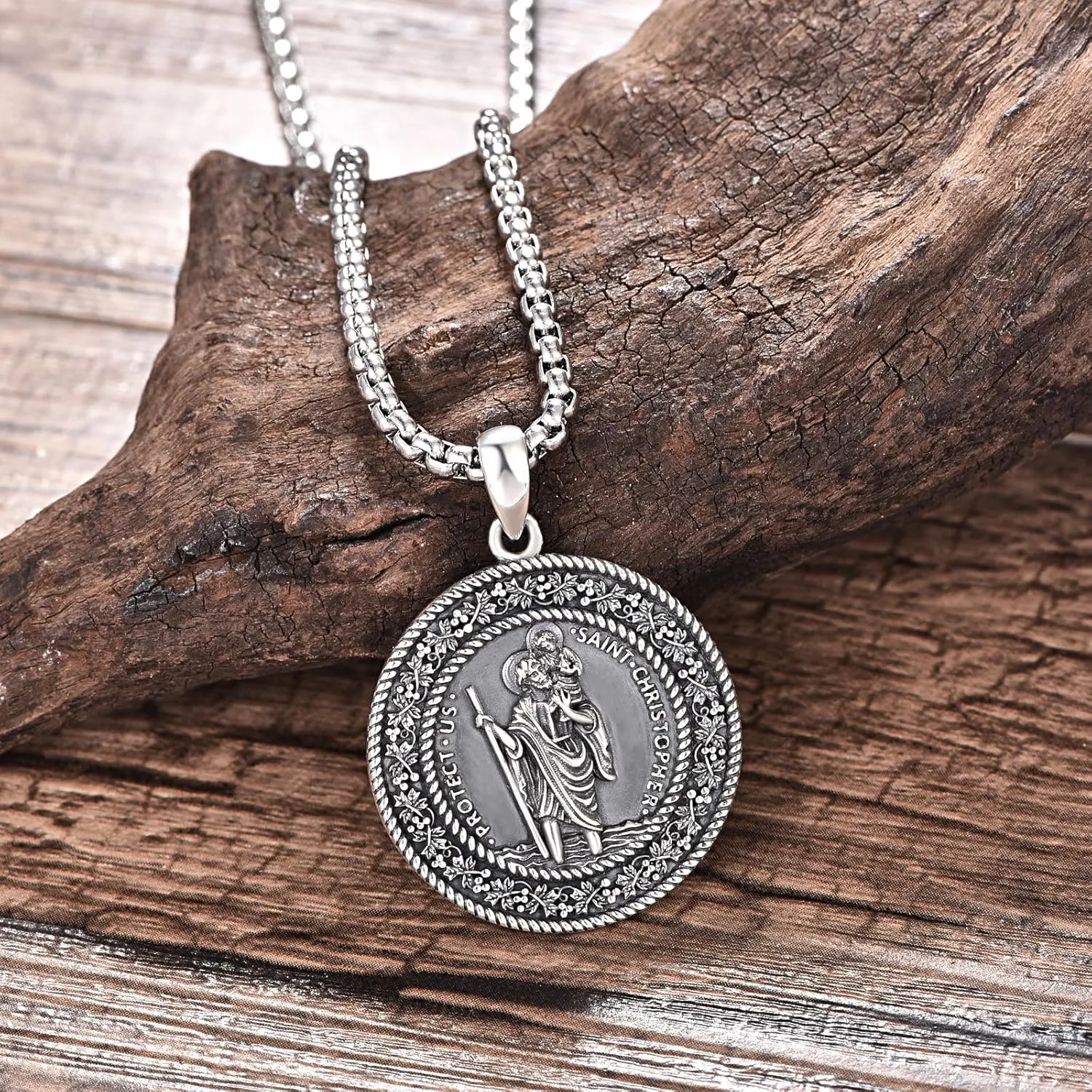 925 Sterling Silver Cross Crucifix Jesus Christ INRI Pendant Necklace for Men Women Medal Christian Religious Necklaces for Mens