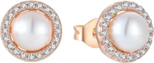 925 Sterling Silver Earrings Freshwater Cultured Pearl Stud Earrings with Cubic Zirconia White/Rose/Yellow Gold-Plated Round/Teardrop Earring for Women Jewelry