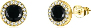 925 Sterling Silver Round Black Onyx Stud Earrings Cubic Zirconia CZ Jewelry for Men Women