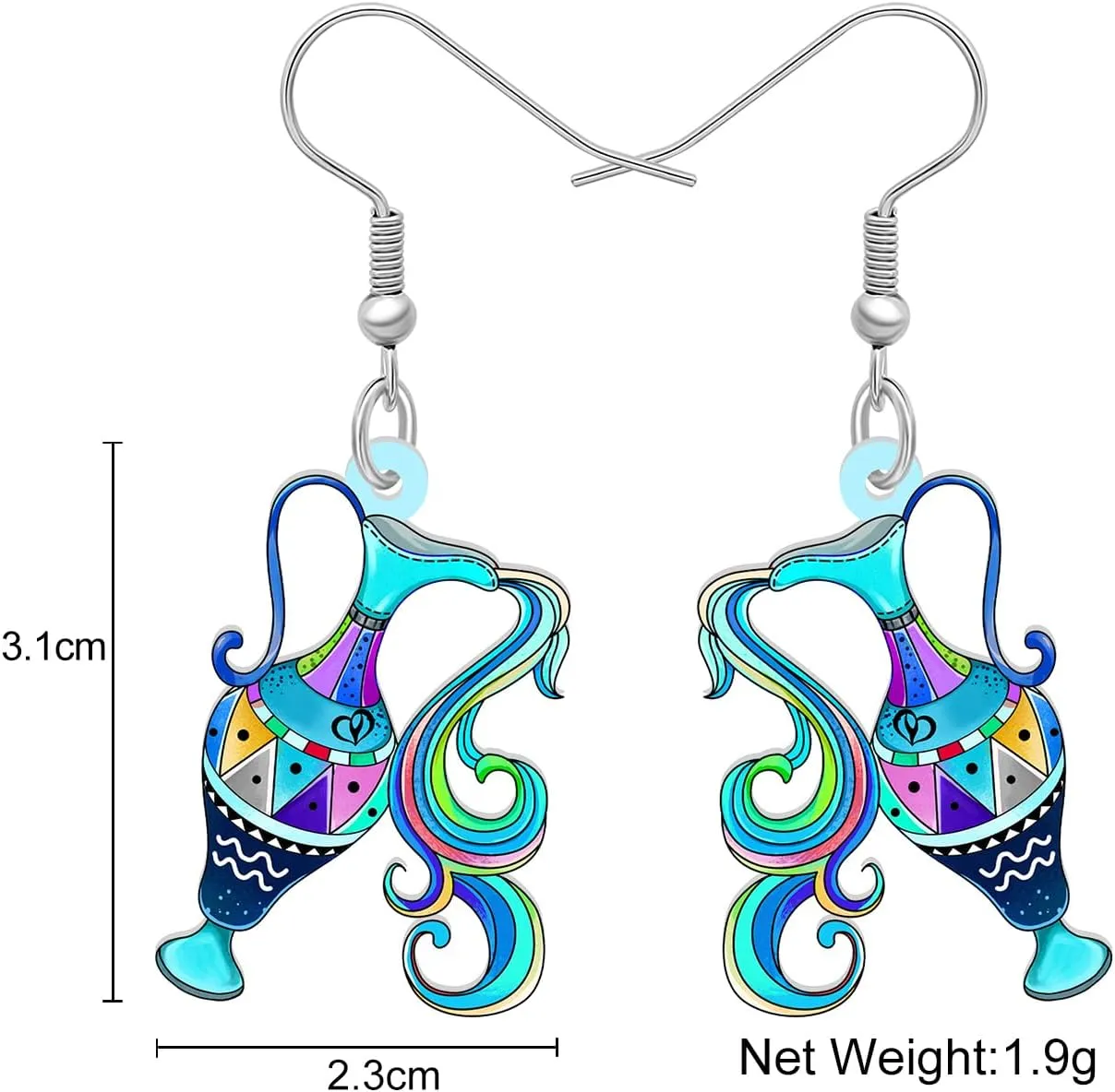 Acrylic Zodiac Sign Earrings Dangle Jewelry Anime Animals 12 Constellation Earrings Gifts for Women Bestie Charms