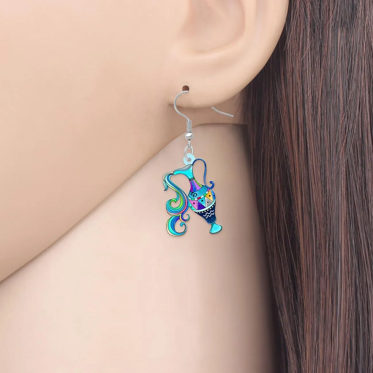 Acrylic Zodiac Sign Earrings Dangle Jewelry Anime Animals 12 Constellation Earrings Gifts for Women Bestie Charms