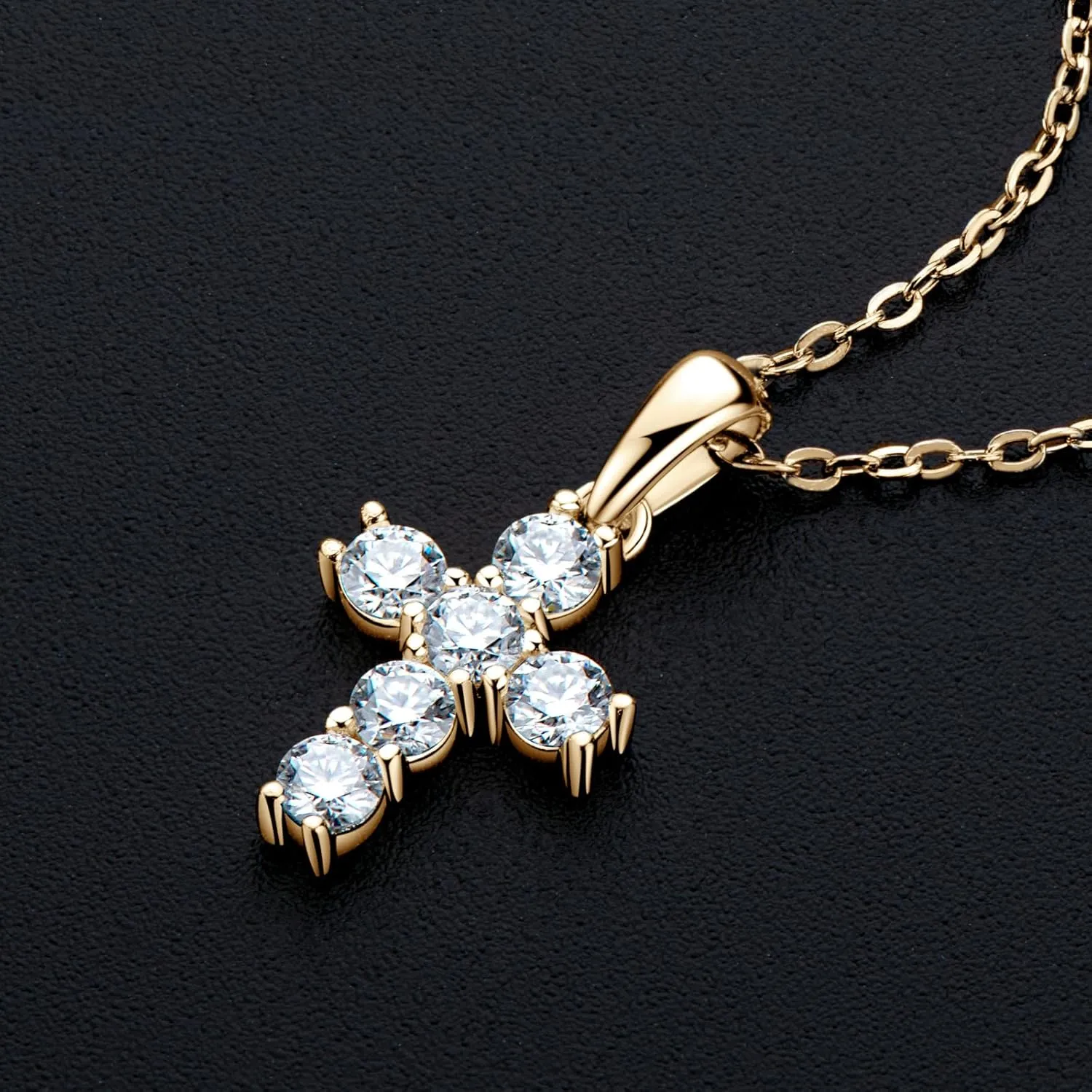 AINUOSHI Cross Necklace for Women Sterling Silver Moissanite Dainty Necklaces Jewelry Gifts for Her Mom Girlfriend Mama Wife