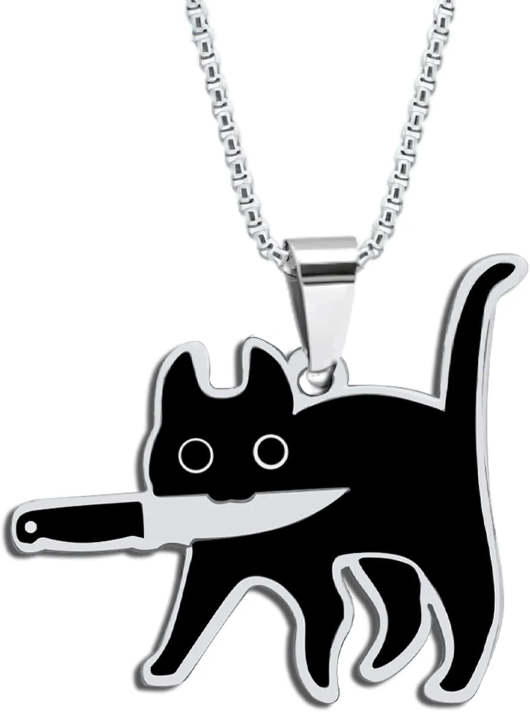 Aisity Cat Necklaces Gifts for Cats Mom Dad Cat Themed Gifts Funny Cool Stuff Cats Jewelry Gift for Women Dad Teens Catty Lady Lovers Birthday Christmas Halloween Basket Stuff Gift for Women