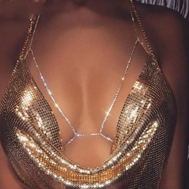 Amazing Rhinestone Back - Hand - Belly - Leg-Chains ~  Body Bling Accessories