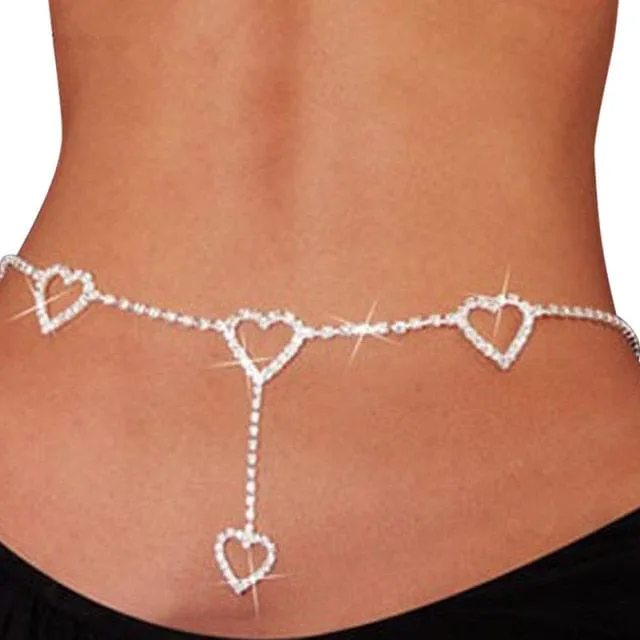 Amazing Rhinestone Back - Hand - Belly - Leg-Chains ~  Body Bling Accessories