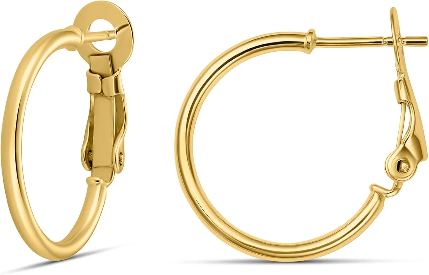 Amazon Essentials Sterling Silver or Gold plated Lightweight Paddle Back Hoop Earrings (previously Amazon Collection)