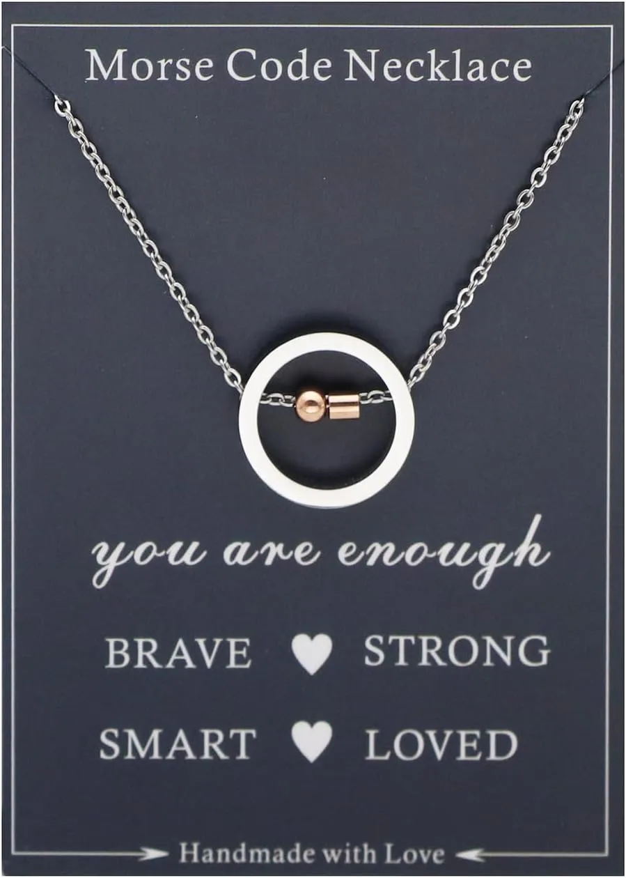 Ankiyabe Initial Necklaces in Morse Code for Women Teen Morse Code Alphabet Letters Name Necklace Gift for Her