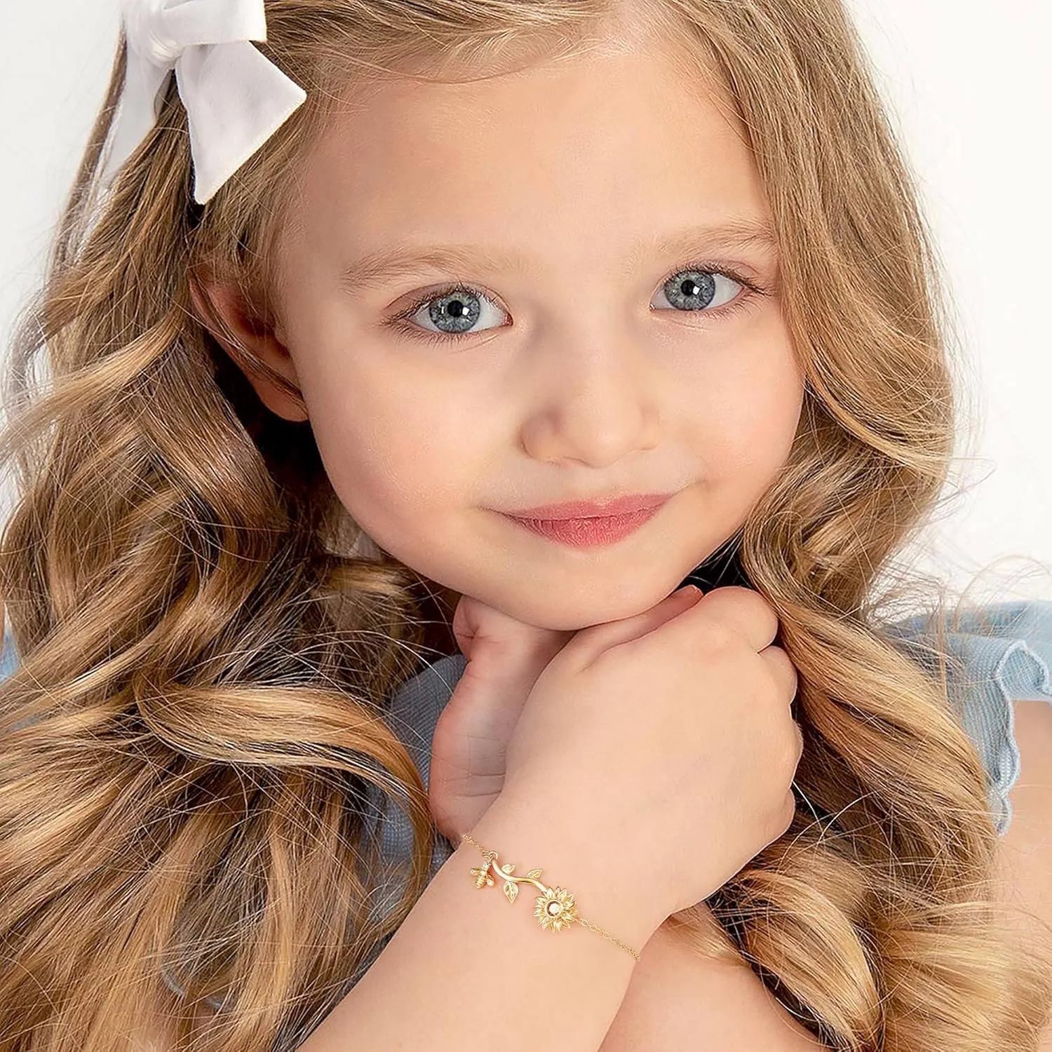 Anoup Sunflower Gifts for Girls Women - Sunflower Initial Bracelets, 14K Gold Plated Bracelet | Delicate Sunflower Jewelry | Heart Initial Charm | Small Birthday Gifts for Girls Women