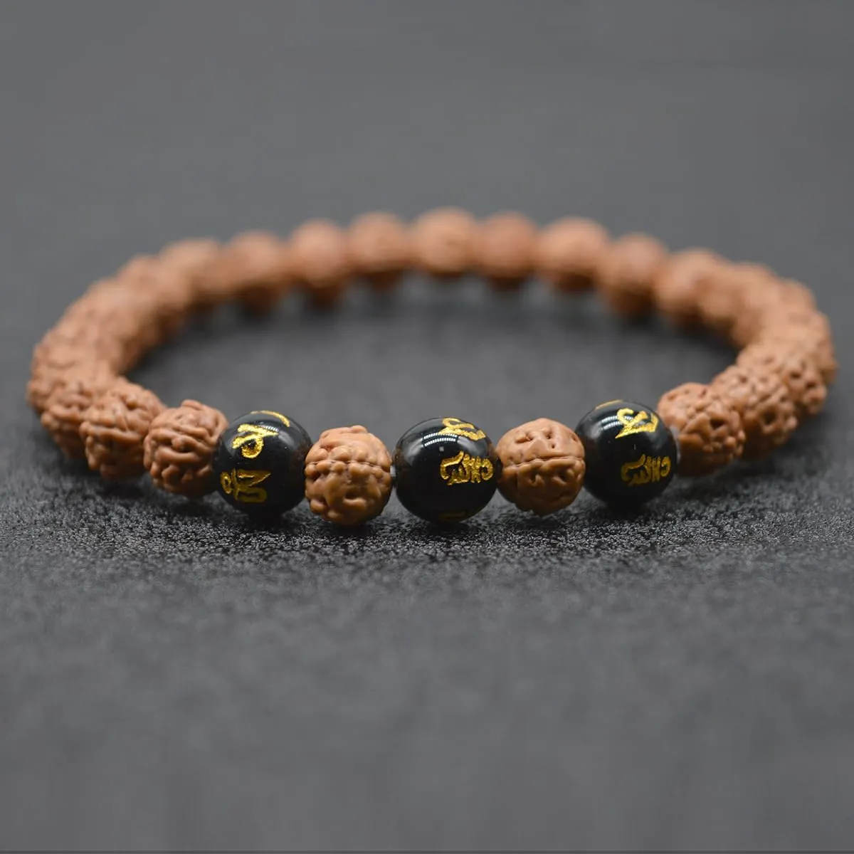 Authentic 5 Mukhi Rudraksha Beaded Bracelet Tibetan Mala Japa Rudraksha Prayer Meditation Bracelets