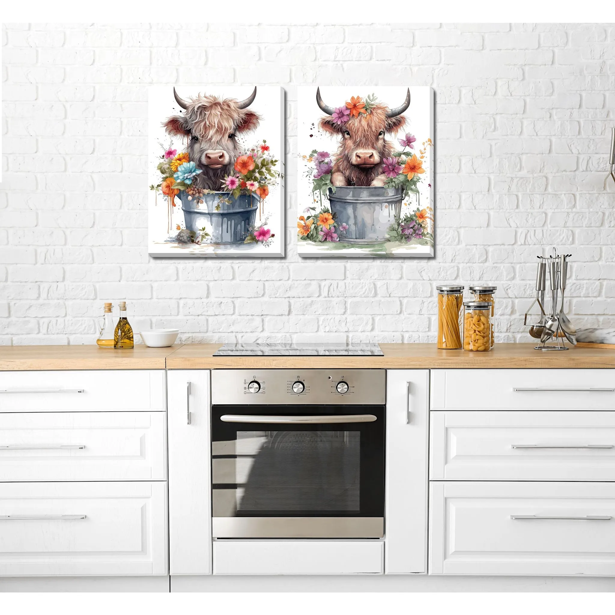 Baby Highland Cow Wall Art (Set of 2) 16.00" x 20.00"