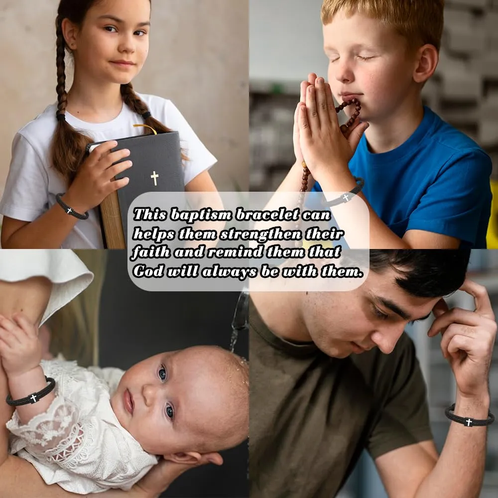 Baptism Gifts for Boys,Braided Rope Cross Christian Bracelet Christmas Gift for Baby Boy,Christening First Holy Communion Gifts for Kids Teen Boy Baptism gifts