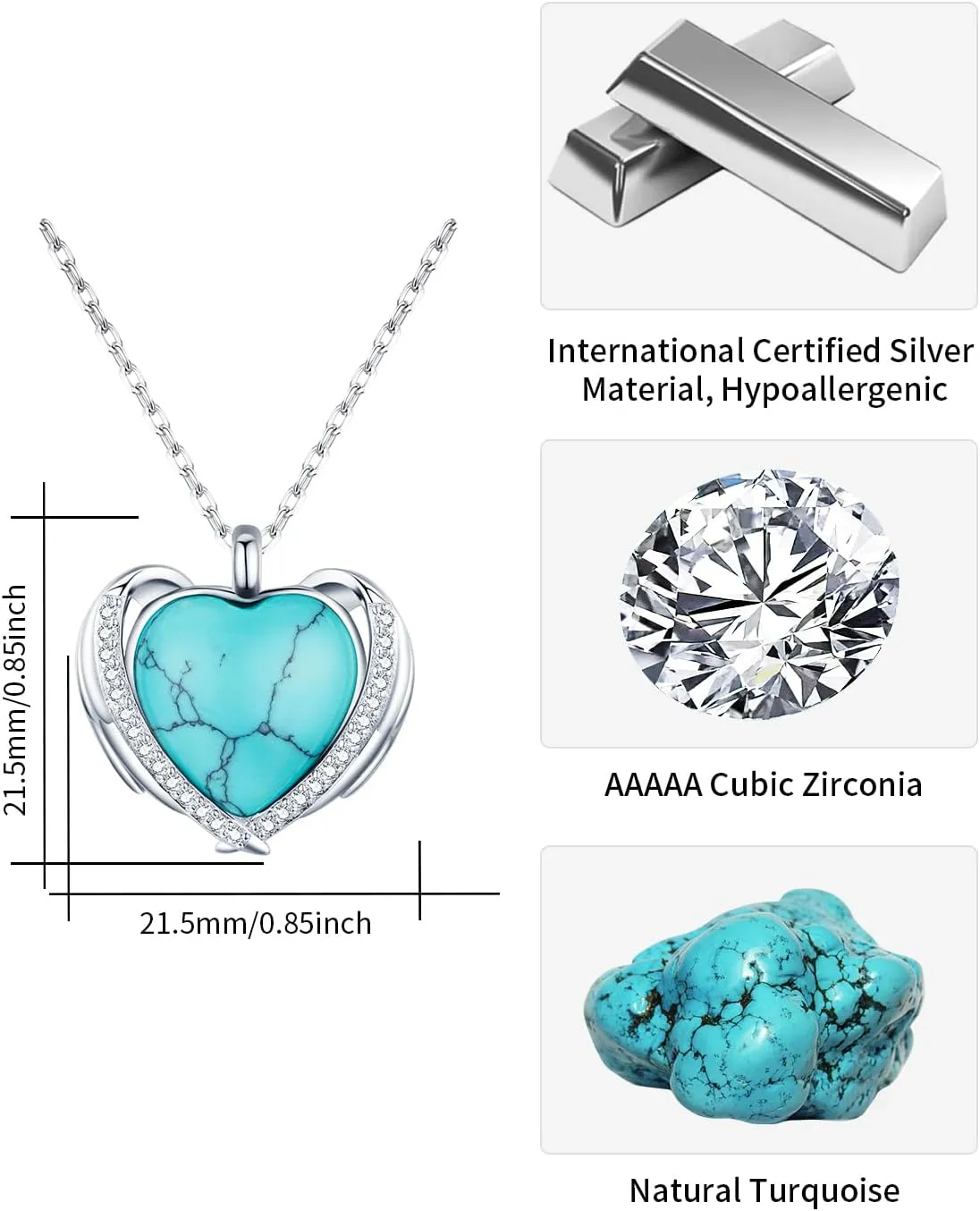 BDL Genuine Turquoise Jewelry for Women, Sterling Silver Earrings and Necklaces for Women, Leverback Dangle Drop Earrings Jewelry