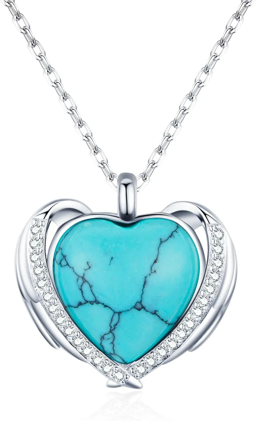 BDL Genuine Turquoise Jewelry for Women, Sterling Silver Earrings and Necklaces for Women, Leverback Dangle Drop Earrings Jewelry