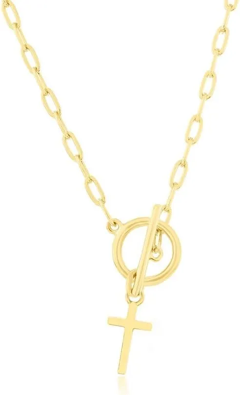 Beaux Bijoux Paperclip Link Chain Necklace in Sterling Silver - Toggle Charm Necklaces for Women - Fine Jewelry for Her