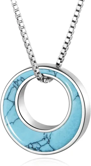 BEILIN Sterling Silver Circle of Life Eternity Memorial Urn Necklace Always with me Cremation Jewelry Pendant Necklaces for ashes