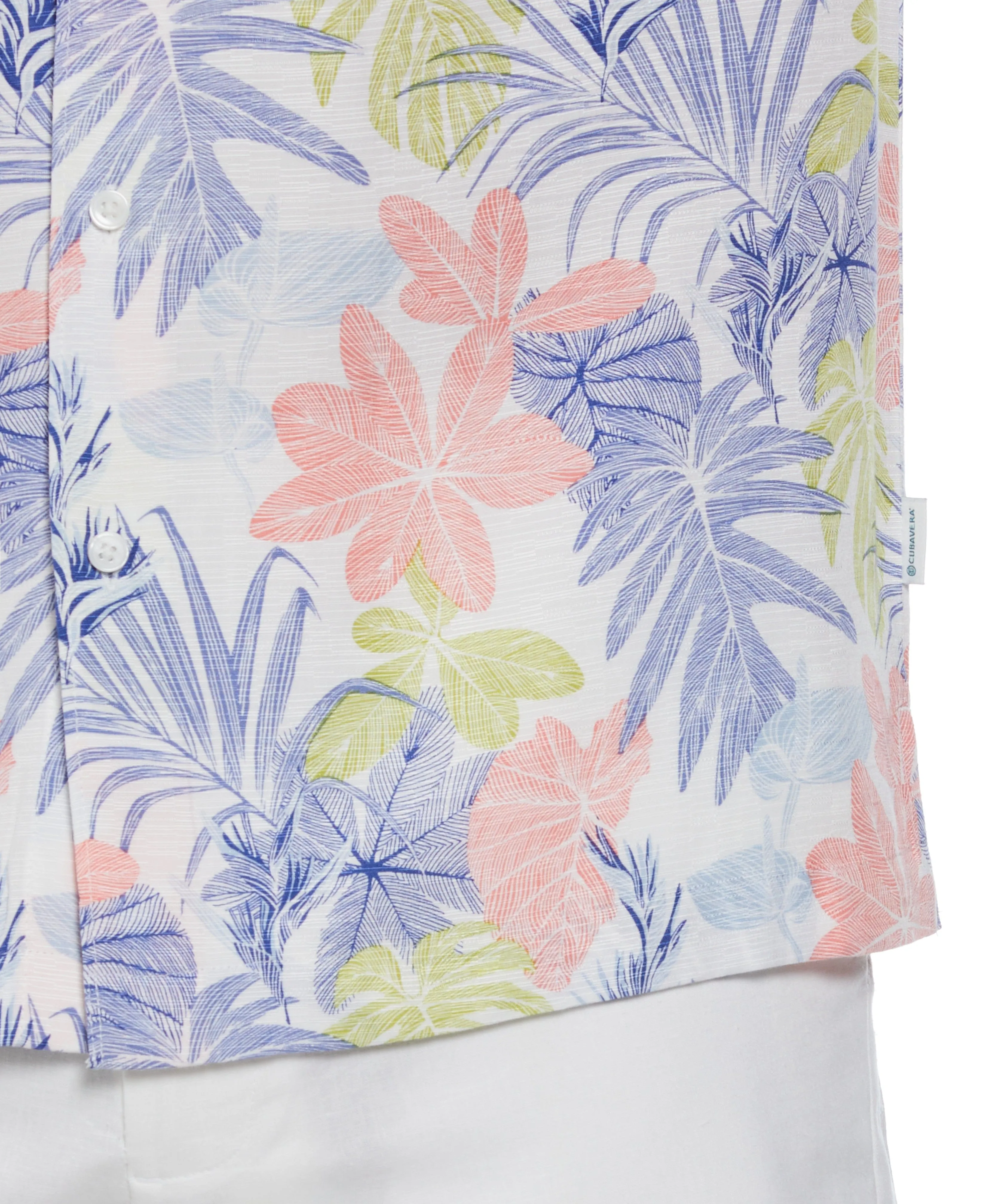 Big & Tall Textured Floral Leaf Print Shirt
