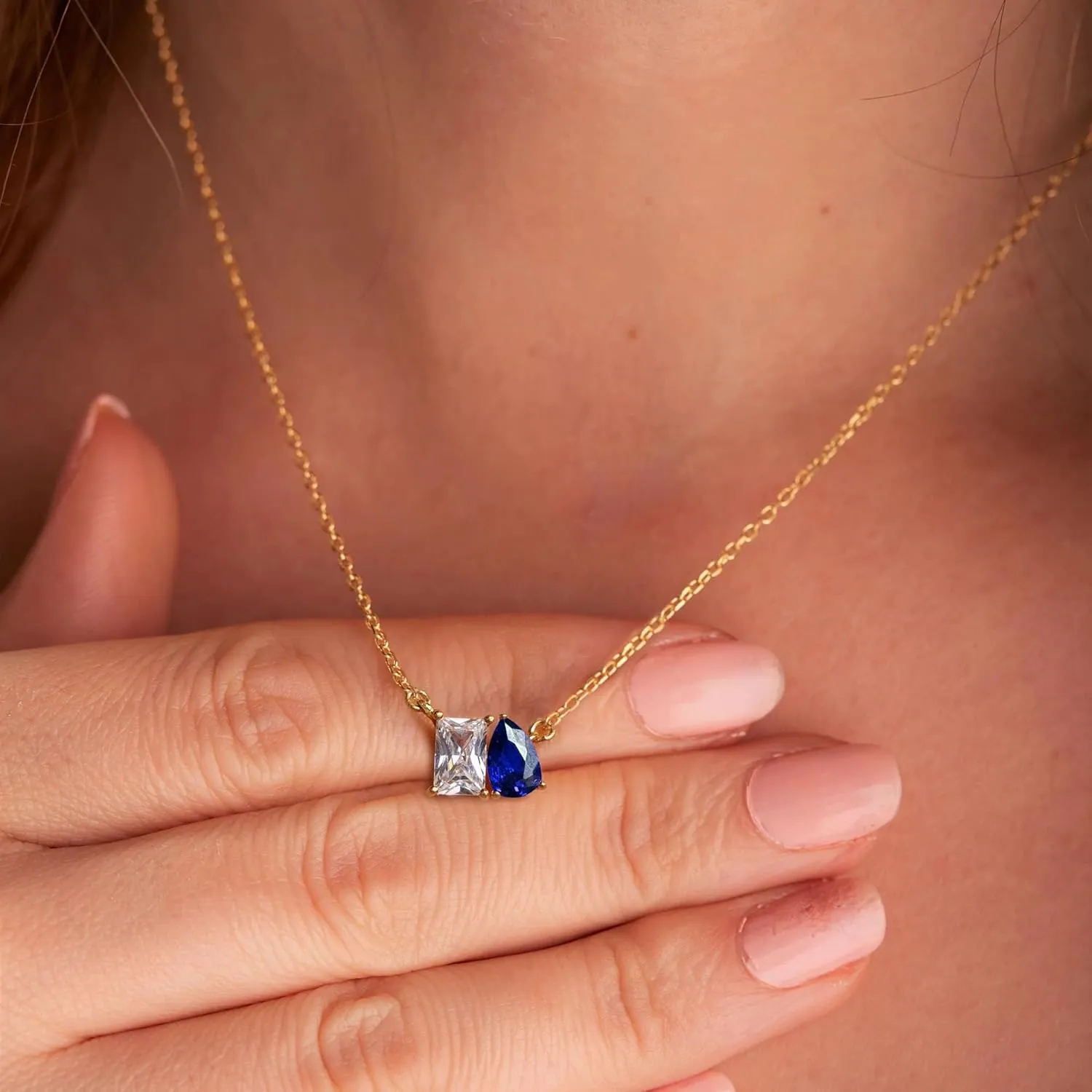 Birthstone Necklace for Women Teen Gifts 14K Gold Plated Necklace with 1-12 Birthstone 16th 18th 21st 30th 50th Birthday Gift for Her Anniversary Friendship Christmas Gifts Jewelry