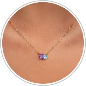 Birthstone Necklace for Women Teen Gifts 14K Gold Plated Necklace with 1-12 Birthstone 16th 18th 21st 30th 50th Birthday Gift for Her Anniversary Friendship Christmas Gifts Jewelry
