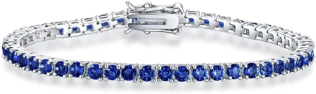 Birthstone Tennis Bracelets for Women,3mm Cubic Zirconia Classic Tennis Bracelets Size 6.5-7.5 Inch Birthday Gifts Jewelry for Mother Wife Grandmother