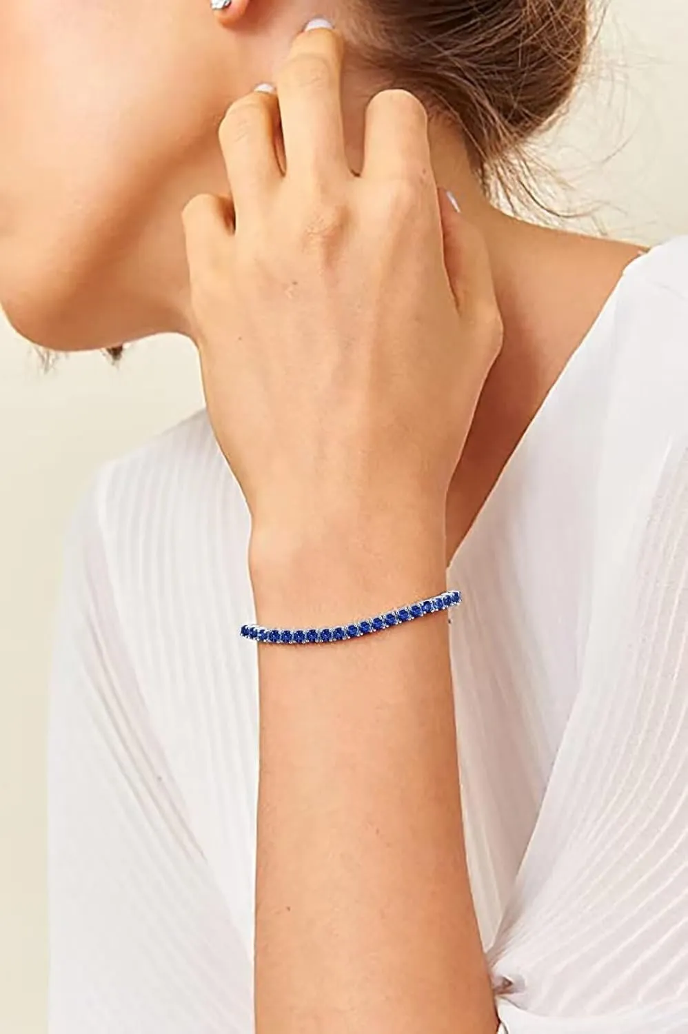 Birthstone Tennis Bracelets for Women,3mm Cubic Zirconia Classic Tennis Bracelets Size 6.5-7.5 Inch Birthday Gifts Jewelry for Mother Wife Grandmother