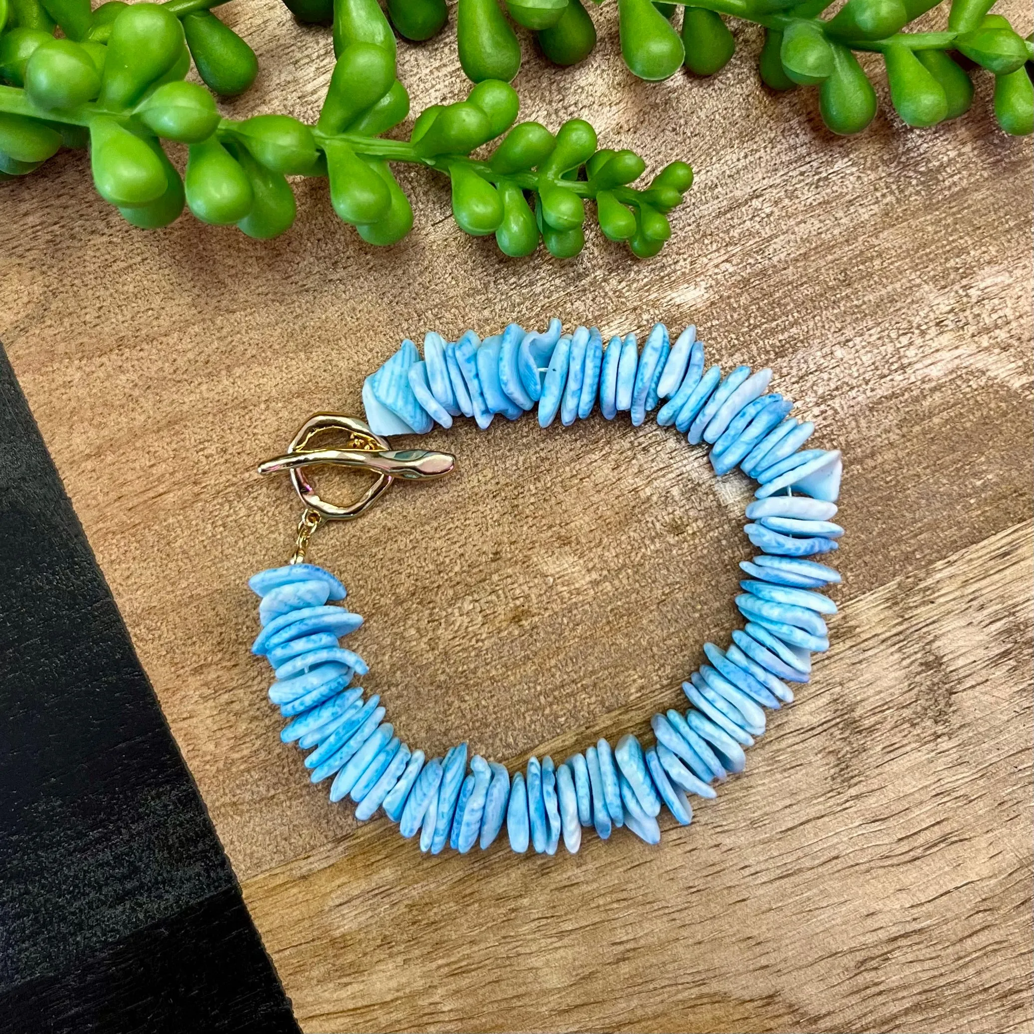 Blue Conch Shell Bracelet