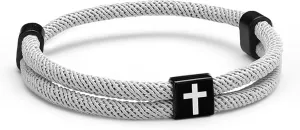 Braided Cross Bracelets for Women Men Adjustable Rope Jesus Bracelets Colored Minimalist Bracelet with Stainless Steel Knot Faith Christian Religious Jewelry for Him Her