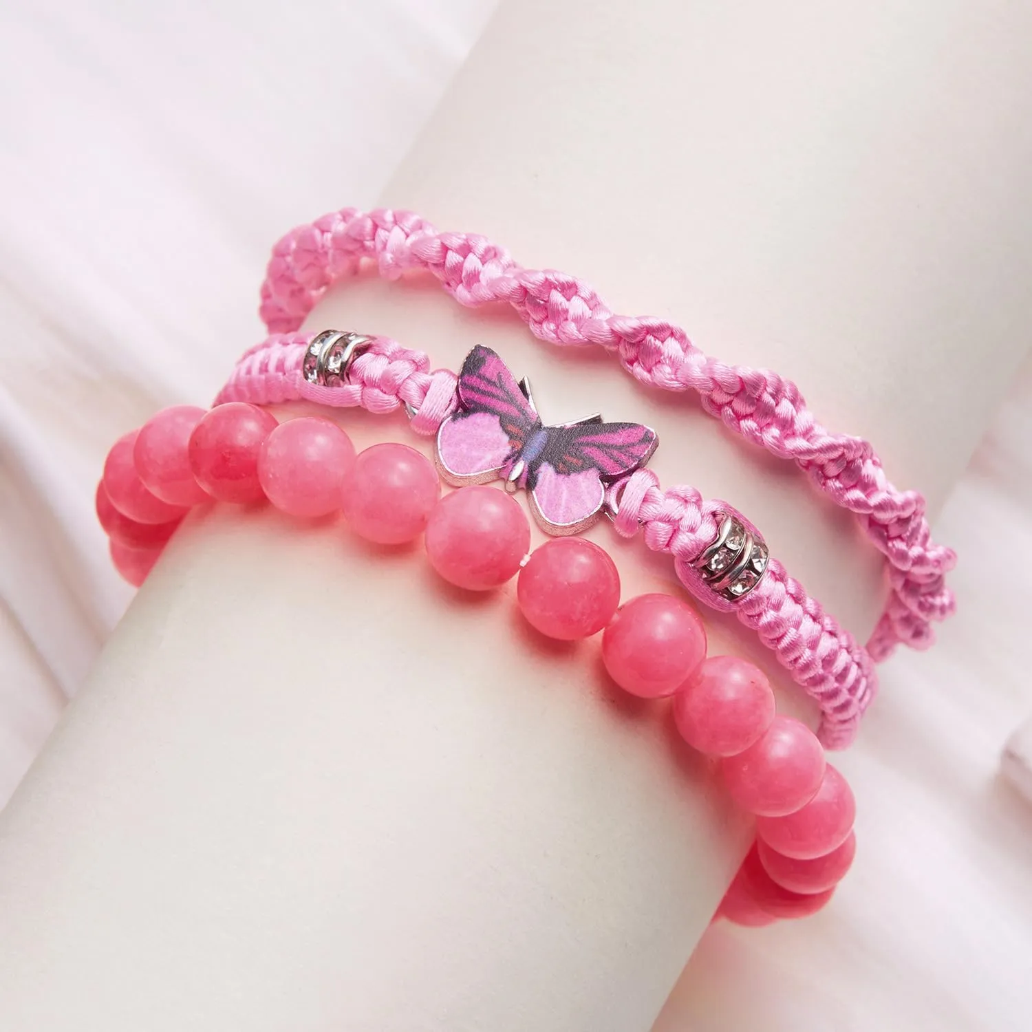 Butterfly Bracelet for Women Blue Stackable Friendship Bracelet Personalized Braided Butterfly Bracelet Crystal Bead Bracelet Cute Butterfly Charm Bracelets Valentine's Day Jewellery for Her Friendship Couple Bracelets