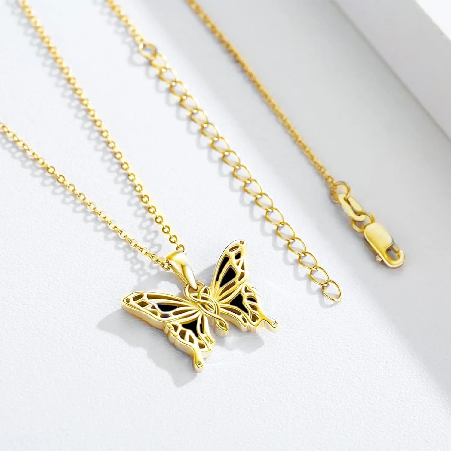 Butterfly Necklaces for Women 925 Sterling Silver Butterfly Jewelry Butterfly Pendant Necklace Gifts for Girlfriend Valentine's Day Christmas