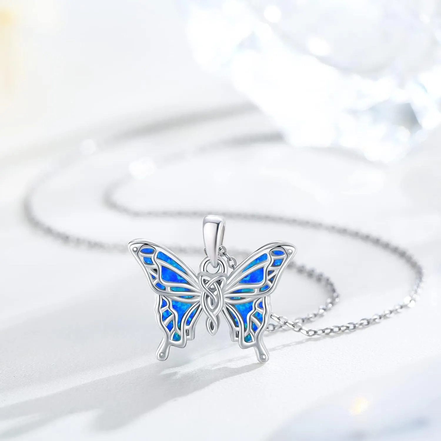 Butterfly Necklaces for Women 925 Sterling Silver Butterfly Jewelry Butterfly Pendant Necklace Gifts for Girlfriend Valentine's Day Christmas
